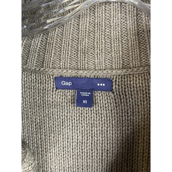 Gap Womens Cardigan Sz XS Brwon Short Sleeve Cable Knit Button-Up Sweater Pocket - Picture 3 of 8